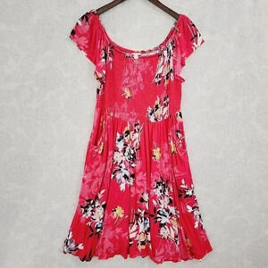 Torrid Supper Soft Knit Floral Ruffle Boat neck Midi Dress Size 1X  1473P